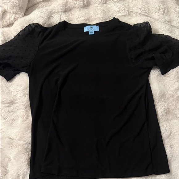 CeCe Tops - CeCe Black Blouse with Sheer Sleeves